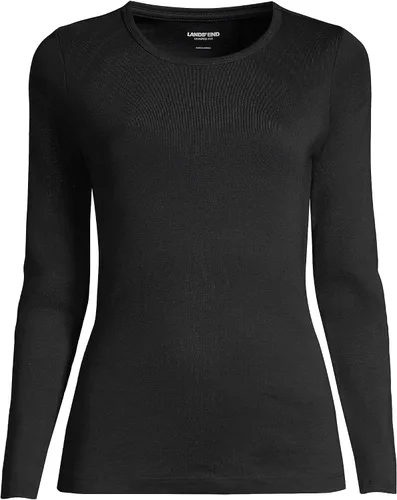 Miniatura 5 de Lands' End - Camiseta de algodón de manga larga y cuello redondo para mujer