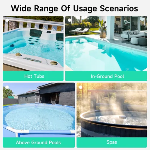 Miniatura 6 de Hyson - Aspiradora de piscina de mano 100P con poste telescópico de alumbre, aspiradora de mano recargable, chasis reemplazable, 60 minutos, filtro