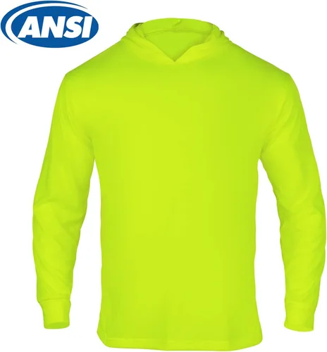 Miniatura 2 de VENDACE Camisas de manga larga de seguridad de alta visibilidad para hombres, paquete de 3 camisas de trabajo de construcción Hi Vis con capucha Con