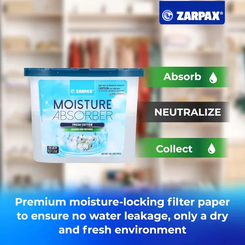 Miniatura 7 de Zarpax - Absorbente de Humedad con Algodón Fresco 10.5 oz/300g Elimina la Humedad, la Condensión y la Umbría Absorbente de Olores con Fragancia