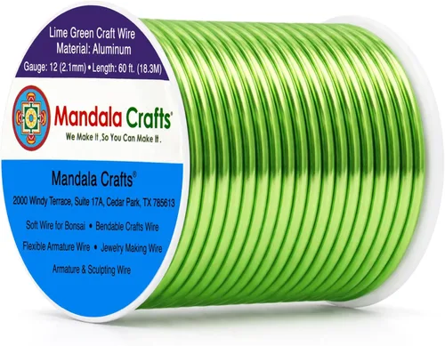 Miniatura 291 de Mandala Crafts - Alambre de aluminio anodizado de 8 calibre para hacer joyas - 9.75 m de alambre flexible negro colorido - Flexible para bonsái