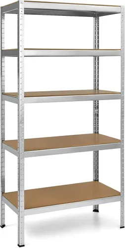 Miniatura 14 de Tangkula Estantes de almacenamiento de 72 pulgadas, estante de garaje de 5 niveles con marco de acero resistente, estantería de almacenamiento Gris