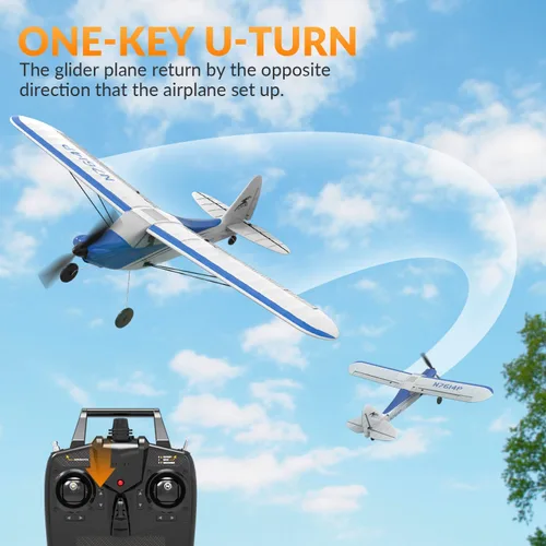 Miniatura 5 de VOLANTEXRC Avión Entrenador RC Sport Cub 4CH con control remoto, avión con protector de hélice, estabilizador de giro de 6 ejes y 3 modos de vuelo