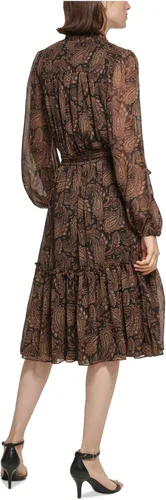 Miniatura 2 de TOMMY HILFIGER Vestido midi de manga larga con lazo y cuello para mujer