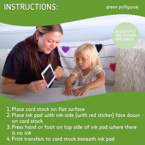 Miniatura 3 de Green Pollywog Clean Touch - Almohadilla sin tinta No tóxico, extra grande Kit de huellas y huellas de manos para bebés Tinta segura para Kit