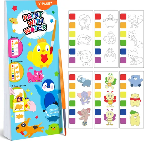 Miniatura 9 de YPLUS Libros de pintura con agua para niños pequeños, juguetes de arte y manualidades de pintura de acuarela, regalo para niños de 1 a 3, 2 a 4, 4 a