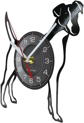Miniatura 2 de Jack Russell Terrier - Reloj de pared de disco de vinilo de 12 pulgadas, moderno, decorativo, silencioso, sin tictac, funciona con pilas, suave Fox