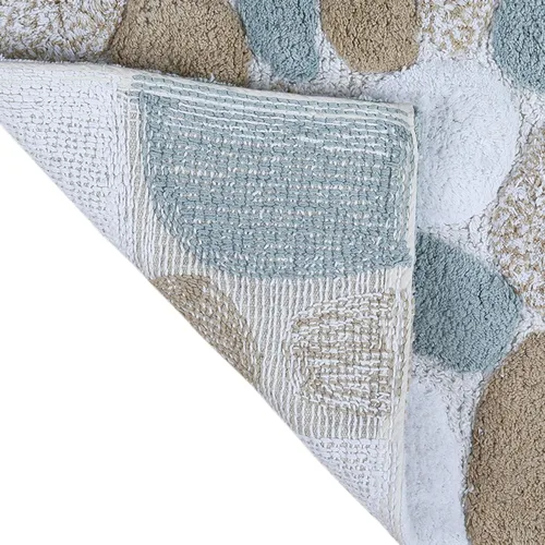 Miniatura 5 de Ramanta Home Alfombra de baño de algodón puro con piedra de guijarro, color beige gris, súper suave, antideslizante, absorbente, para baño, cocina