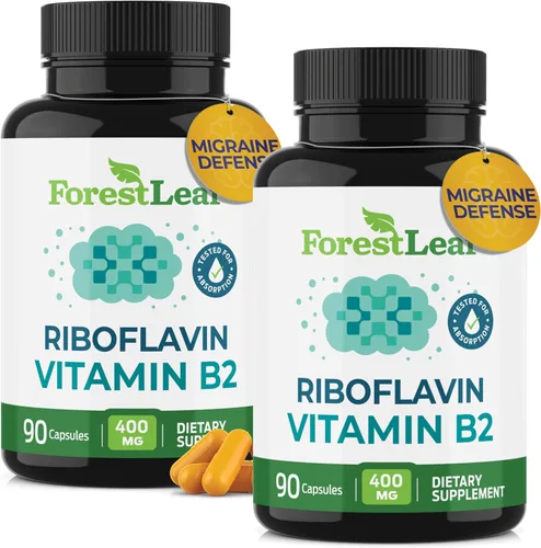 Vitamina B2 Riboflavina 400 mg - Suplemento de Energía, Piel y Salud Celular - Apoyo al sistema nervioso - Vitamina B 2 Vit B - Sin OGM y sin gluten