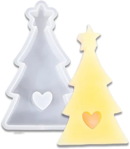 Molde de silicona Freshie de coche con forma de árbol de Navidad para hacer jabón aroma perlas coche Freshie, colgante, vela, decoración, escultura