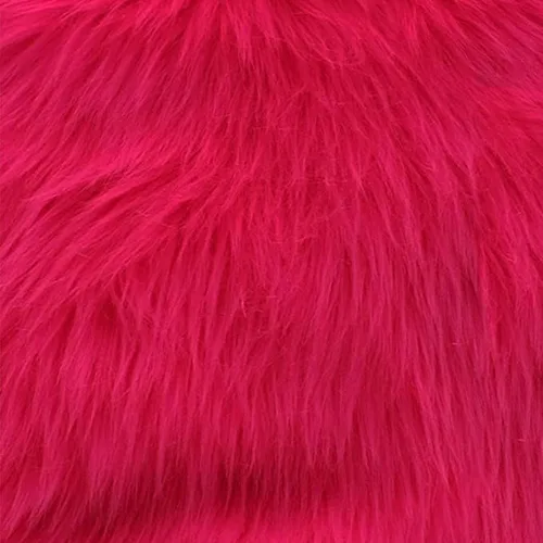 Pelo sintético sintético largo de lujo para manualidades, costura, cosplay, disfraz, decoraciones/60 pulgadas de ancho, rosa intenso, 58 pulgadas de