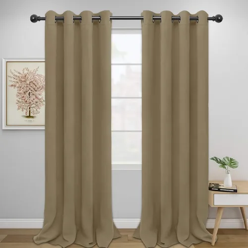 Miniatura 121 de Easy-Going - Cortinas opacas para dormitorio, aislamiento térmico sólido con ojales, cortinas de ventana para reducción de ruido, cortinas