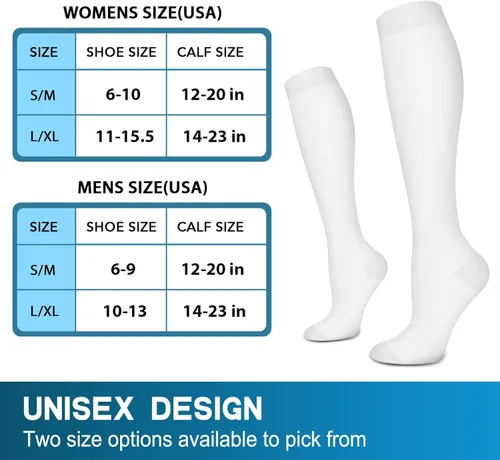 Miniatura 6 de SunFeeling Calcetines de compresión para mujeres y hombres (3 pares) - El mejor apoyo para correr, enfermeras, recuperación, ciclismo, vuelo