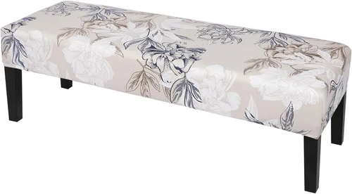 Miniatura 35 de SearchI Funda de banco de comedor, fundas de asiento de banco largas elásticas lavables, funda rectangular para banco de mesa de comedor, para Beige