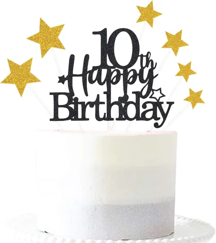 Miniatura 41 de Decoración brillante para tarta de primer cumpleaños feliz con estrella, adornos personalizados para tarta de 1 cumpleaños, decoraciones de fiesta
