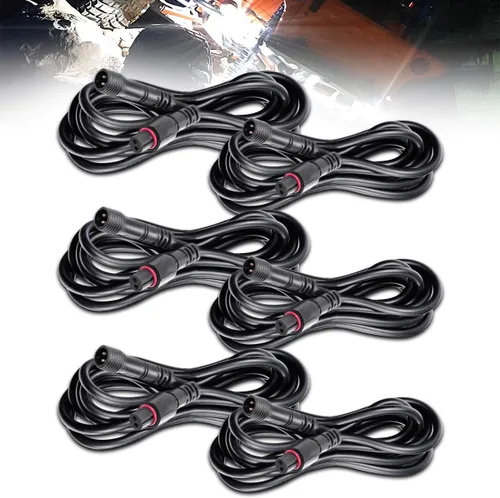 Miniatura 8 de LEDMIRCY Cable de Extensión para Luces LED de Roca Cable de Alambre de 2 Pines Impermeable 2PCS 5ft 22AWG con Conectores Macho a Hembra Tuerca