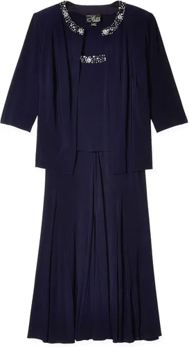 Miniatura 6 de Alex Evenings Vestido tipo chaqueta de 2 piezas para mujer con ribete de lentejuelas
