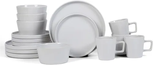 Miniatura 17 de Stone Lain Cleo Modern - Juego de vajilla de cerámica de 32 piezas, platos y cuencos, cuencos para pasta, servicio de platos para 8, color amarillo