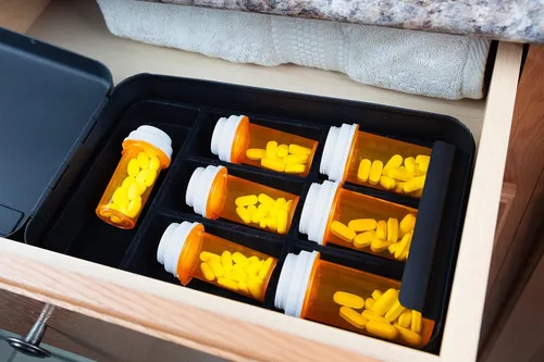 Miniatura 3 de Caja fuerte para cajones de medicamentos (cerradura de llave, 11-3/4 pulgadas de largo x 7 pulgadas de ancho x 2-7/8 pulgadas de alto)