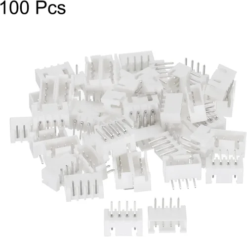 Miniatura 3 de MECCANIXITY Conector de 0.100 in, adaptador macho de 4 pines, cabezal de clavija de ángulo recto, enchufe blanco para conexión de cable a placa