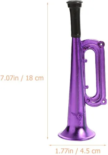 Miniatura 6 de TOYANDONA Trompetas de juguete para niños, paquete de 6 cuernos de fiesta de plástico, fabricantes de ruido para juegos deportivos, celebraciones