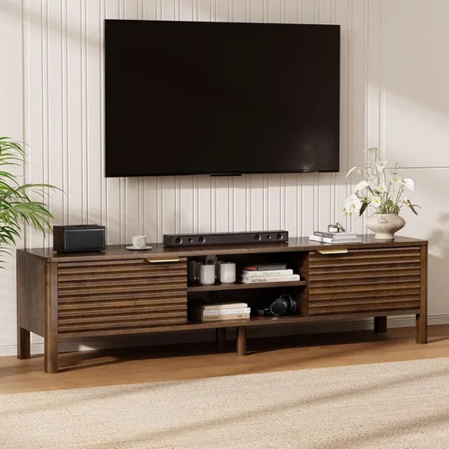Miniatura 11 de IKALIFE Soporte de TV para sala de estar, televisores de hasta 65 pulgadas, centro de entretenimiento moderno de mediados de siglo