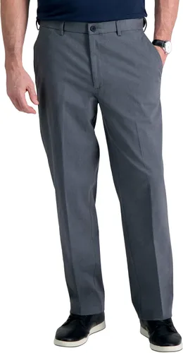 Miniatura 11 de Haggar Pantalón casual para hombre de alta calidad, sin planchado, color caqui, ajuste clásico, parte delantera plana