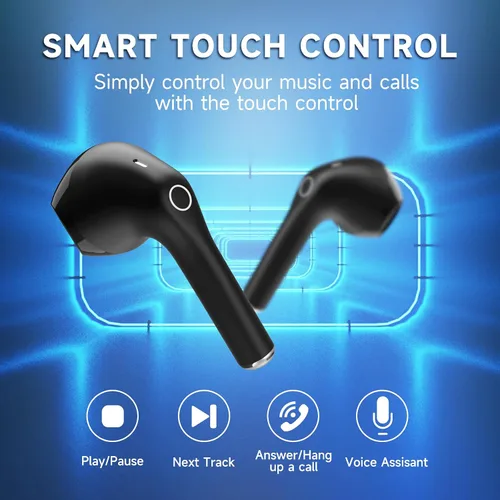 Miniatura 5 de 1 Hora 6 Paquetes Auriculares Inalámbricos Bluetooth 5.3, Auriculares Deportivos Graves Profundos Intrauriculares, Sonido Premium con Estuche