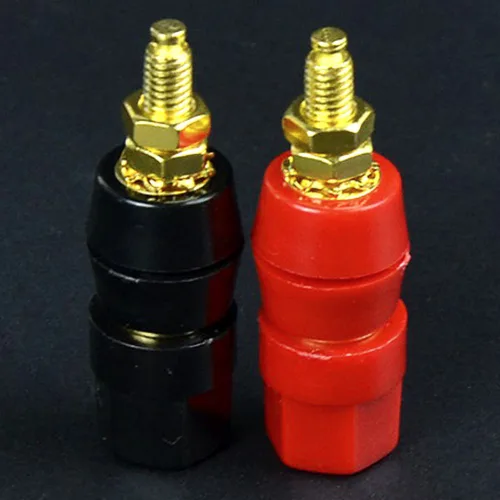 Miniatura 6 de 0.157 in Banana Binding Post Socket Panel Mount Rojo Negro, Paquete de 4