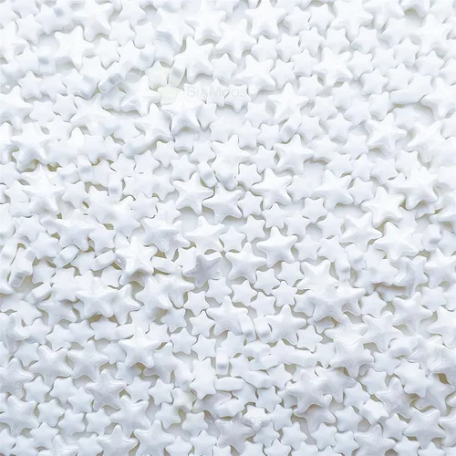 Miniatura 4 de SE Si&Moos Gránulos de estrellas blancas para decoración de pasteles, decoración de pasteles de estrellas, estrellas blancas comestibles grandes