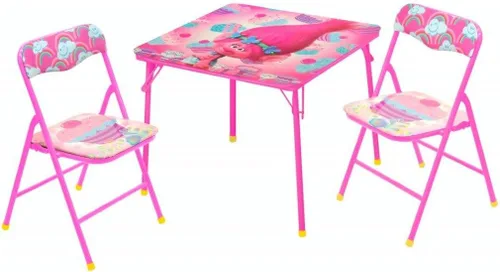 Miniatura 15 de Idea Nuova Juego de muebles de 3 piezas con 1 mesa cuadrada y 2 sillas plegables para niños, Strawberry Shortcake Tarta de Fresa
