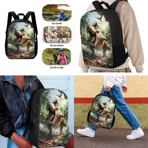 Miniatura 13 de HUGS IDEA Juego de 3 bolsas escolares con aislamiento térmico para el almuerzo, estuche para lápices