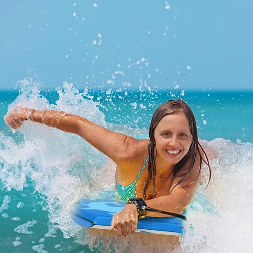 Miniatura 7 de IRONMAX - Tabla de surf ligera de 37/41 pulgadas con correa de muñeca, núcleo de EPS, cubierta XPE y parte inferior lisa de polietileno de alta