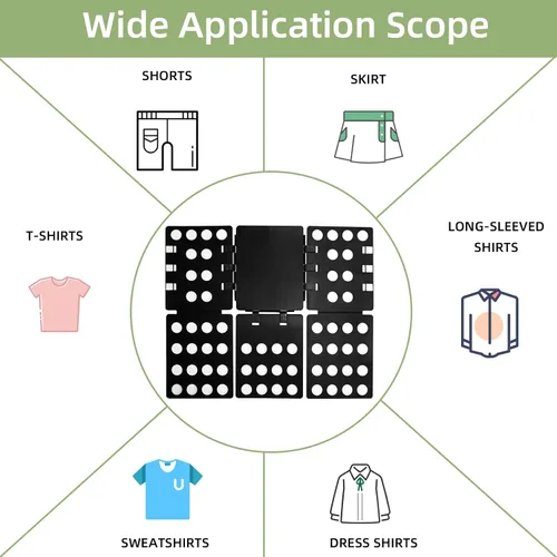 Miniatura 3 de GYE Tabla plegable para camisetas, carpeta de ropa, organizador de lavandería, herramienta duradera, de plástico, fácil y rápido, plegable para Negro