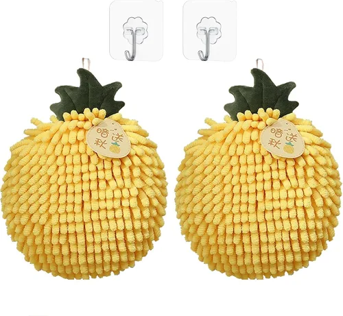Miniatura 10 de Juego de 2 toallas de mano de felpilla mullidas para colgar, suaves, absorbentes, de secado rápido, para baño y cocina, toallas de mano suaves