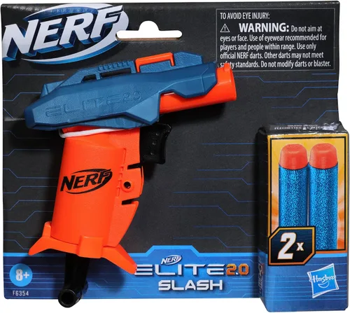 Miniatura 3 de Nerf Elite 2.0 Slash Blaster, incluye 2 dardos Nerf Elite, mango de tracción para prima, pistola de espuma de juguete para juegos al aire libre