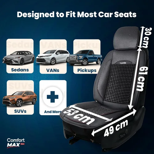 Miniatura 4 de Fundas de asiento con cuentas para automóviles, transpirables con masaje, antisudor y soporte de espalda. Fundas de asiento de madera con cuentas