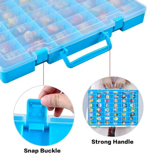 Miniatura 3 de Vitrina compatible con figuras coleccionables de Disney Doorables/para MGA Entertainment Miniverse. Contenedor organizador de almacenamiento de Azul