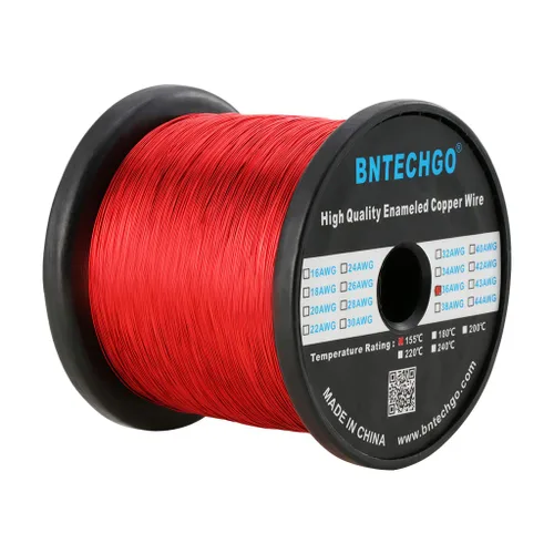 Miniatura 13 de BNTECHGO - Alambre magnético de 26 AWG, cable de cobre esmaltado para bobinado, 4 onzas, 0.0157 pulgadas de diámetro, 1 bobina de color rojo, Rojo 4