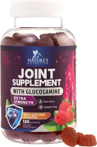 Gomitas de apoyo articular – Glucosamina Plus Vitamina E Suplemento de apoyo articular de la naturaleza para molestias ocasionales para espalda,