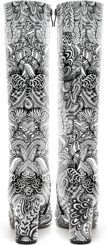 Miniatura 151 de AMBELIGHT Botas altas hasta la rodilla con cremallera y puntera puntiaguda para mujer, de patente sólida, tacón alto, 3.3 pulgadas