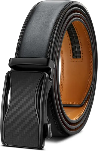 Miniatura 21 de BULLIANT - Cinturón de trinquete para hombre, cinturón de cuero deslizante ajustable para regalo, para vestido casual de hombre, 1 3/8