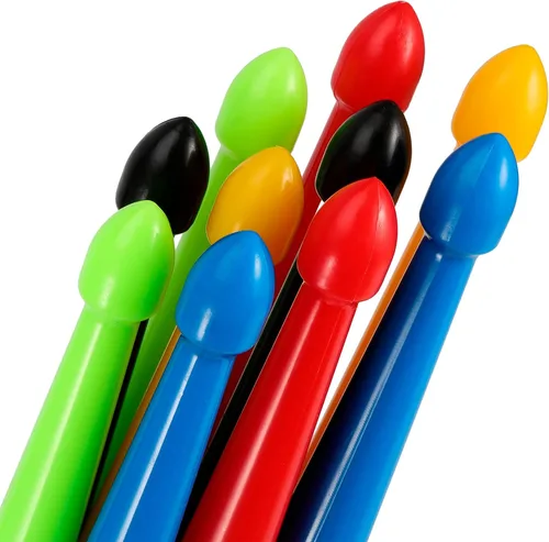 Miniatura 3 de MUKCHAP 10 pares de baquetas de nailon 5A, baquetas de ejercicio de plástico antideslizante, baquetas multicolor para percusión de instrumentos