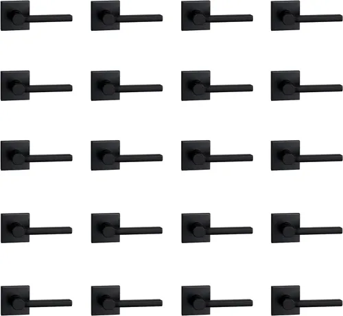 Miniatura 25 de NEWBANG Palanca de puerta de cama/baño para privacidad Baño e interior Manija de cerradura de puerta en negro mate envejecido, HD1601-DB-BK-1P