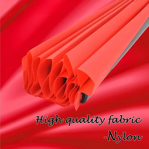 Miniatura 2 de Paquete de 2 ventiladores de mano plegables grandes, ventilador chino rojo de Kung Fu Tai Chi Chi, ventilador de tela de nailon para hombres