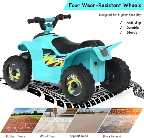 Miniatura 2 de Costzon Cuatrimoto para niños, cuatrimoto eléctrico alimentado por batería de 6 V, interruptor de avance/atrás, ruedas traseras motorizadas, mini