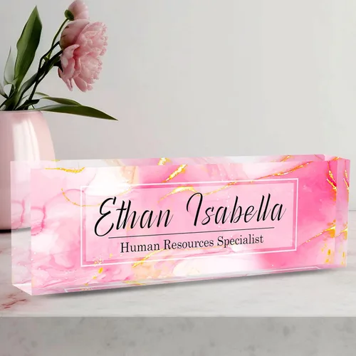 Miniatura 36 de Placa de Nombre Personalizada a Criterio, Placa de Escritorio de Acrílico, Decoración de Oficina para Mujeres y Hombres, Regalos de Agradecimiento