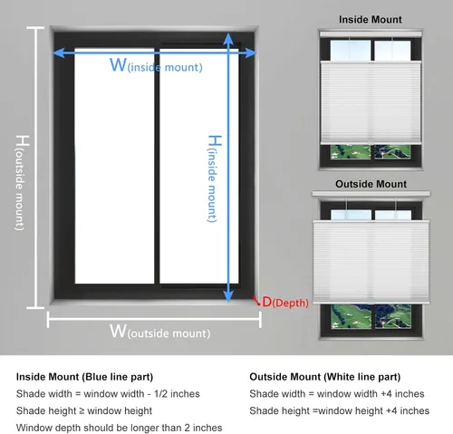Miniatura 6 de Changshade - Persianas para filtrado de luz para ventanas, 36 pulgadas de largo x 19 pulgadas de ancho, persianas celulares que bajan y suben