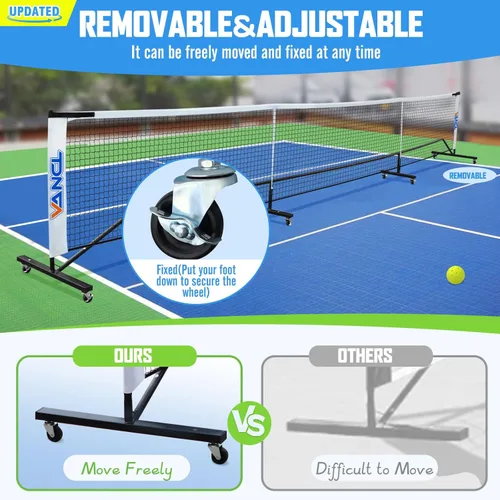 Miniatura 5 de Pro Pickleball Net Portable with Wheels – 22ft Heavy Duty Pickleball Net System with Sturdy Aluminum Frame for Outdoor & Indoor – Nylon Net &