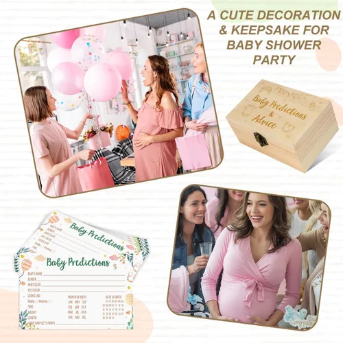 Miniatura 4 de Zopedia Predicción de bebé para baby shower, 50 tarjetas de predicción de baby shower para padres, divertidas actividades de juego de adivinanzas